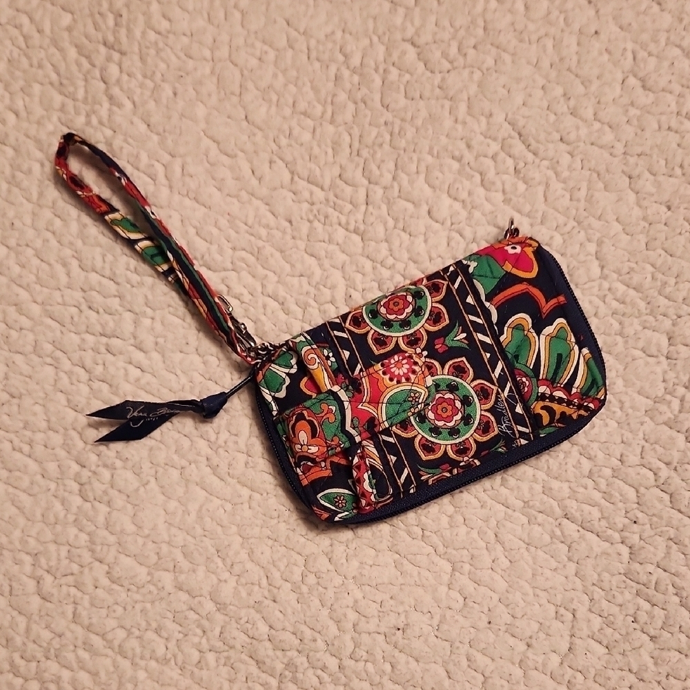 Vera Bradley Neon Paisley Floral Print Multicolor Wristlet Walet - Picture 1 of 10